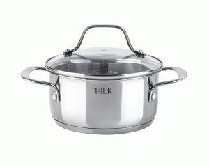 Кастрюля нерж сталь с крышкой Элиас 1,5л, стенки 0,6мм, индукция TR-11081 Taller