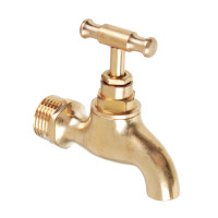 FRESSO Кран водоразборный кор. излив, ручка вентиль, 1/2&quot;, латунь