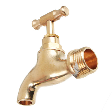 FRESSO Кран водоразборный кор. излив, ручка вентиль, 1/2", латунь