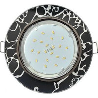 Ecola GX53 H4 5310 св-к Стекло Круг хром-хром на черном 38x126 FB53RNECH (10!)