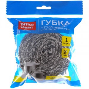 Губка для посуды большая, металл, спираль, 8*7см (50г) 265290 OfficeClean