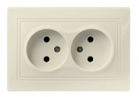 Smartbuy Венера роз. СУ 2-местная без заземления 10А бежевая,  (SBE-01i-10-S2-N-c)