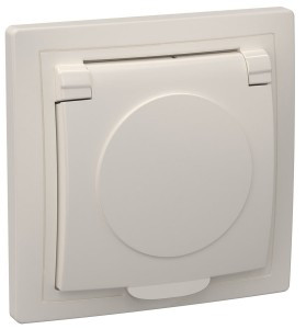 IEK КВАРТА РСб10-3-ККм роз. СУ 1 мест. земля с крышкой 16А крем. ERK15-K33-16-DM