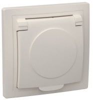 IEK КВАРТА РСб10-3-ККм роз. СУ 1 мест. земля с крышкой 16А крем. ERK15-K33-16-DM