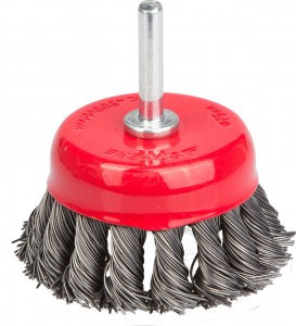 Щетка STAYER "MASTER" чашечная для дрели, плетёные пучки проволоки 0,5мм, 75мм