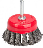 Щетка STAYER "MASTER" чашечная для дрели, плетёные пучки проволоки 0,5мм, 75мм