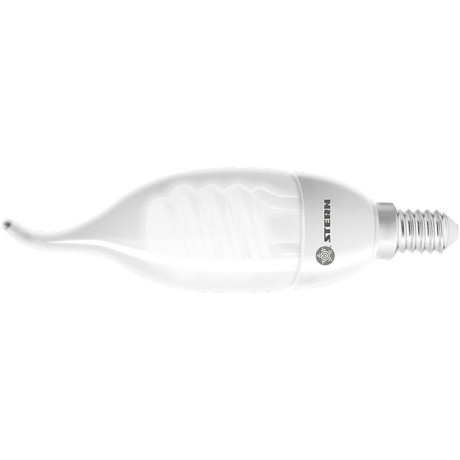 Лампа компактная люминесцентная "свеча на ветру", 9 W, 2700K, E14.8000ч Stern