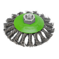 Щетка для УШМ, 100 мм, М14, &quot;тарелка&quot;, крученая металлическая проволока Сибртех