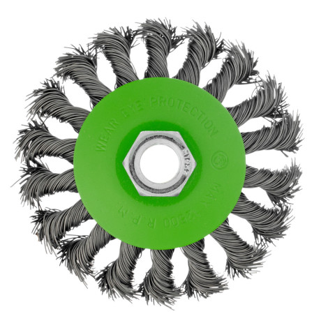 Щетка для УШМ, 100 мм, М14, "тарелка", крученая металлическая проволока Сибртех