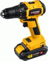 STEHER дрель-шуруповерт бесщеточная V1, 20В, 45Нм, 1 АКБ (2Ач), кейс, CDB-200-1