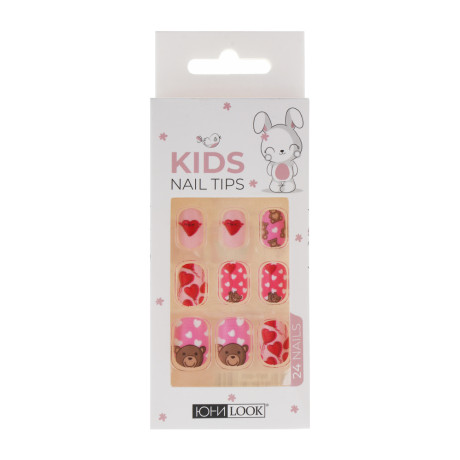 ЮНИLOOK Набор накладных самоклеящихся ногтей, детский, 24шт, 6 дизайнов