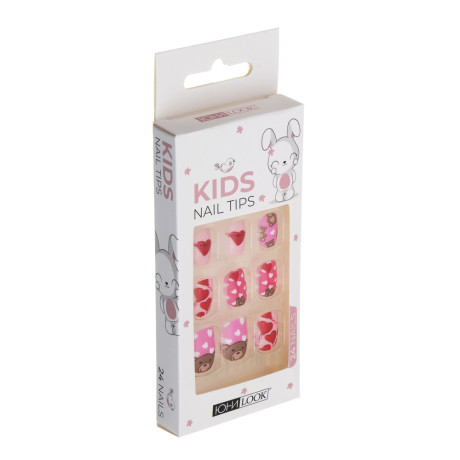 ЮНИLOOK Набор накладных самоклеящихся ногтей, детский, 24шт, 6 дизайнов