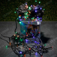 Гирлянда светодиодная ЦВЕТНАЯ/11 метров, 140л,черный провод/