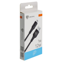 BY Кабель для зарядки Twist USB(A)-iP, 12W, 1 м, 2.4A, гибкий силикон, чёрный