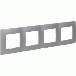 IEK ETIKA рамка СУ 4 мест. алюминий 672554