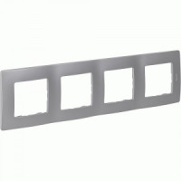 IEK ETIKA рамка СУ 4 мест. алюминий 672554