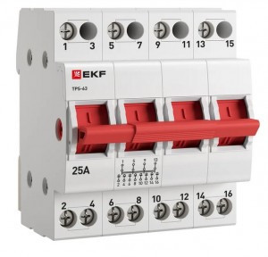 EKF PROxima переключатель трехпозиционный (рубильник) 4P 25А AC TPS425