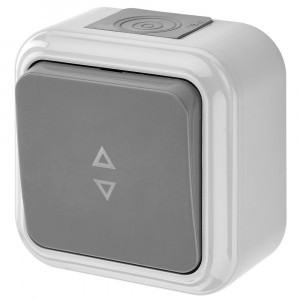 Bylectrica ПРАЛЕСКА АКВА выкл. ОУ 1 кл. 6A (проход.) серый, пластик, IP54 А6 10-868(03)