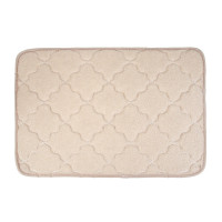 VETTA Коврик для ванной, вельвет, губка 0,8 см, полиэстер, 40х60 см, петли, бежевый