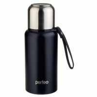 Термос Perfeo узк.горло, с ситечком, ремешком 0,5л, черный PF_C3704