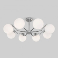 Eurosvet св-к потолоч. Е27 8x60 Вт 870х870х310 металл белый/хром Frost 70154/8 a057070