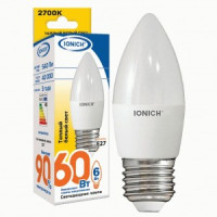 IONICH свеча C37 E27 6W(540lm) 2700К 2K 37x100 матов./пластик/алюм ILED-SMD2835-C37 1631