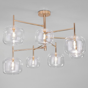 Eurosvet люстра 7x3W G4 760х760х500 мет прозр./золотой Jar 70128/7 Умный дом a056922