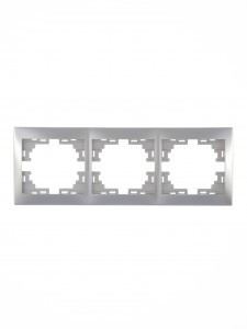 Lezard Мира рамка 3 мест. (б/вст, горизонт.) металлик серый (PC) 701-1000-148/701-1010-148
