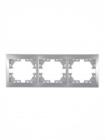 Lezard Мира рамка 3 мест. (б/вст, горизонт.) металлик серый (PC) 701-1000-148/701-1010-148