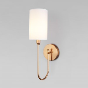 EUROSVET Бра 1x40W E14 113x220x460 латунь/ткань белый 60164/1 Умный дом Abbey a065752