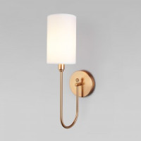 EUROSVET Бра 1x40W E14 113x220x460 латунь/ткань белый 60164/1 Умный дом Abbey a065752