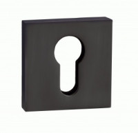 Накладка на цилиндр квадрат. РЕНЦ, матовый черный никель INET 03 MBN