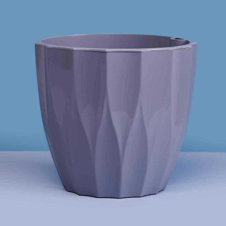 Кашпо "Флюте" 4,5л со вставкой Серый шёлк Пласт Авеню х12