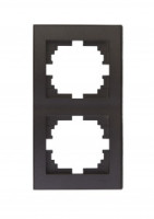 Lezard RAIN рамка 2 мест. верт. черный графит матовый (PC) 703-4141-152