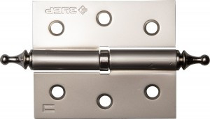 Петля дверная разъемная ЗУБР "ЭКСПЕРТ", 1 подшипник, цвет мат. никель (PN), левая, с крепежом, 75х63