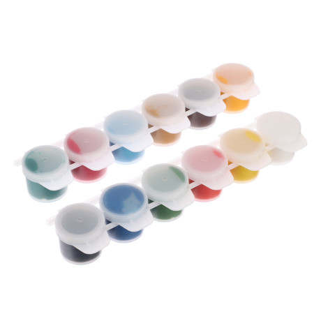 ЛУЧ Гуашь Классическая, 12 цветов, баночки по 10 мл, картонная коробка