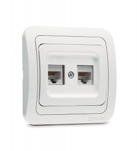 Makel Mimoza роз. компьют. СУ 2 мест. бел. (RJ45+RJ45) 12036