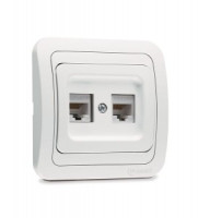 Makel Mimoza роз. компьют. СУ 2 мест. бел. (RJ45+RJ45) 12036
