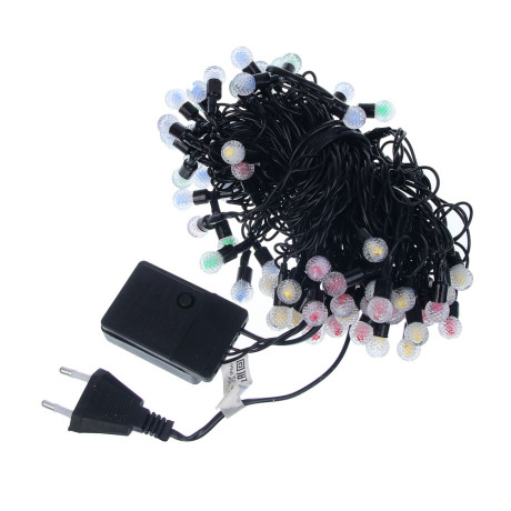 СНОУ БУМ Гирлянда эл. вьюн с насад. "Шарики", 10м, 80LED, мульти, 8 режимов, ПВХ черный, 220В