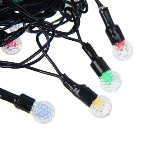 СНОУ БУМ Гирлянда эл. вьюн с насад. "Шарики", 10м, 80LED, мульти, 8 режимов, ПВХ черный, 220В