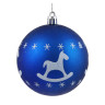 СНОУ БУМ Набор шаров 8 см, 4 шт, синий, пластик, глиттер, 26-144