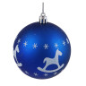 СНОУ БУМ Набор шаров 8 см, 4 шт, синий, пластик, глиттер, 26-144