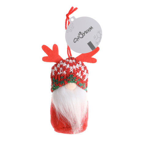 СНОУ БУМ Подвес гномик 6x13 см, полиэстер, красный