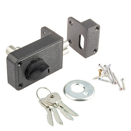 Замок накл ЗН-2-3 Зенит (Серебро) Автомат, 2 ригеля, 5 англ.ключей   \16