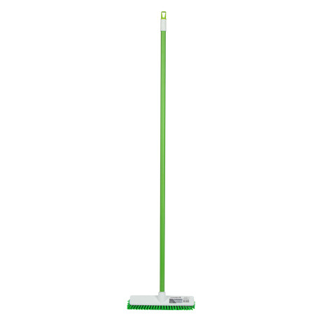 Щетка пластмассовая для чистки ковров, 27 cм, c черенком, 120 см, салатовая щетина, Home Palisad
