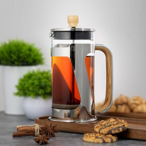 Чайник/кофейник (френч-пресс) 1000мл Рейна боросиликат стекло, бамбук, нерж. сталь TR-32347 TalleR