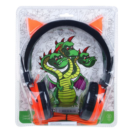 BY Наушники проводные накладные Ушки, динамики 40мм, кабель 1.2M, 32Ом