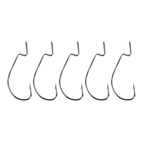 AZOR FISHING Набор крючков 5шт, оффсетный №2, 1,1/0,2/0,3/0, высокоугл. сталь, черный никель