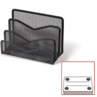 Подставка д/бумаг и писем BRAUBERG металл, 3 секции, 122*173*83мм, черная, 231946