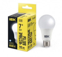 IEK лампа св/д ЛОН A60 E27  7W(700lm) 6500К 6K 112х60  матовая LLE-A60-7-230-65-E27